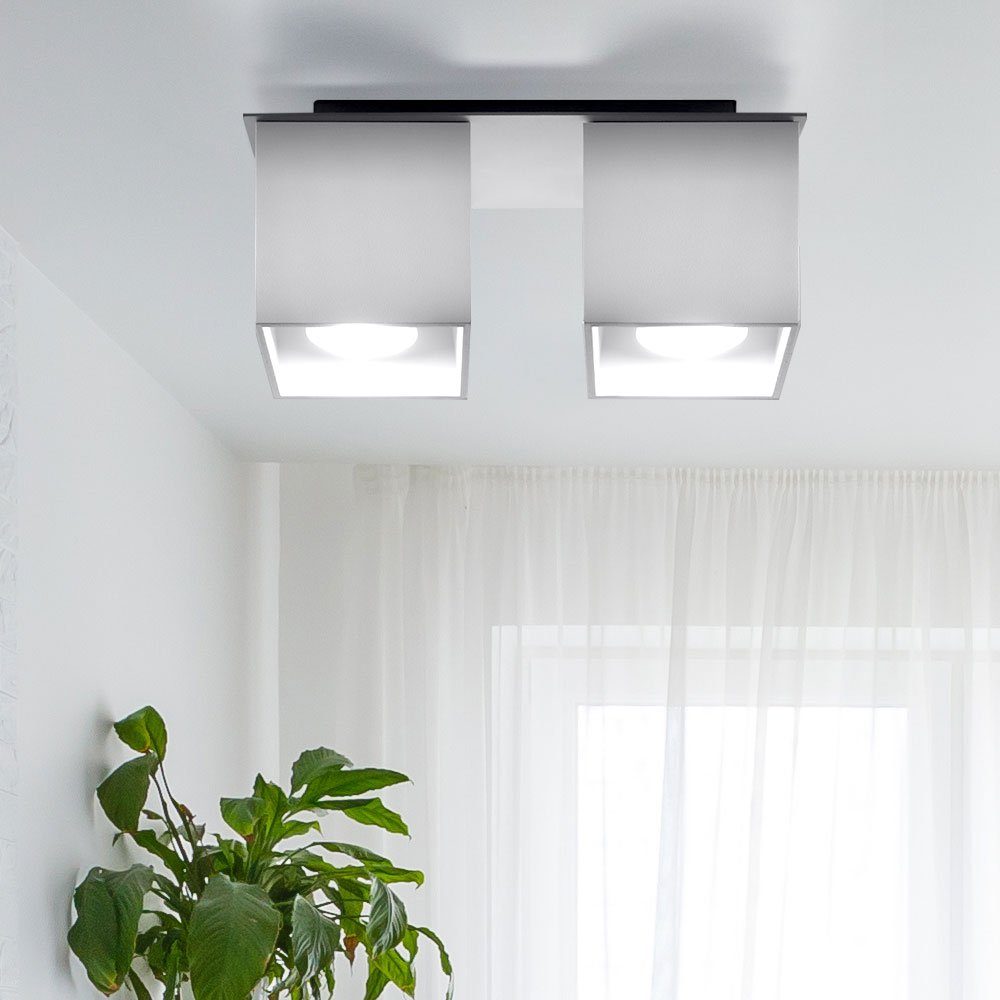 etc-shop LED Deckenspot, Leuchtmittel nicht inklusive, Deckenstrahler modern Designer Küchenlampen Strahler 2 flammig