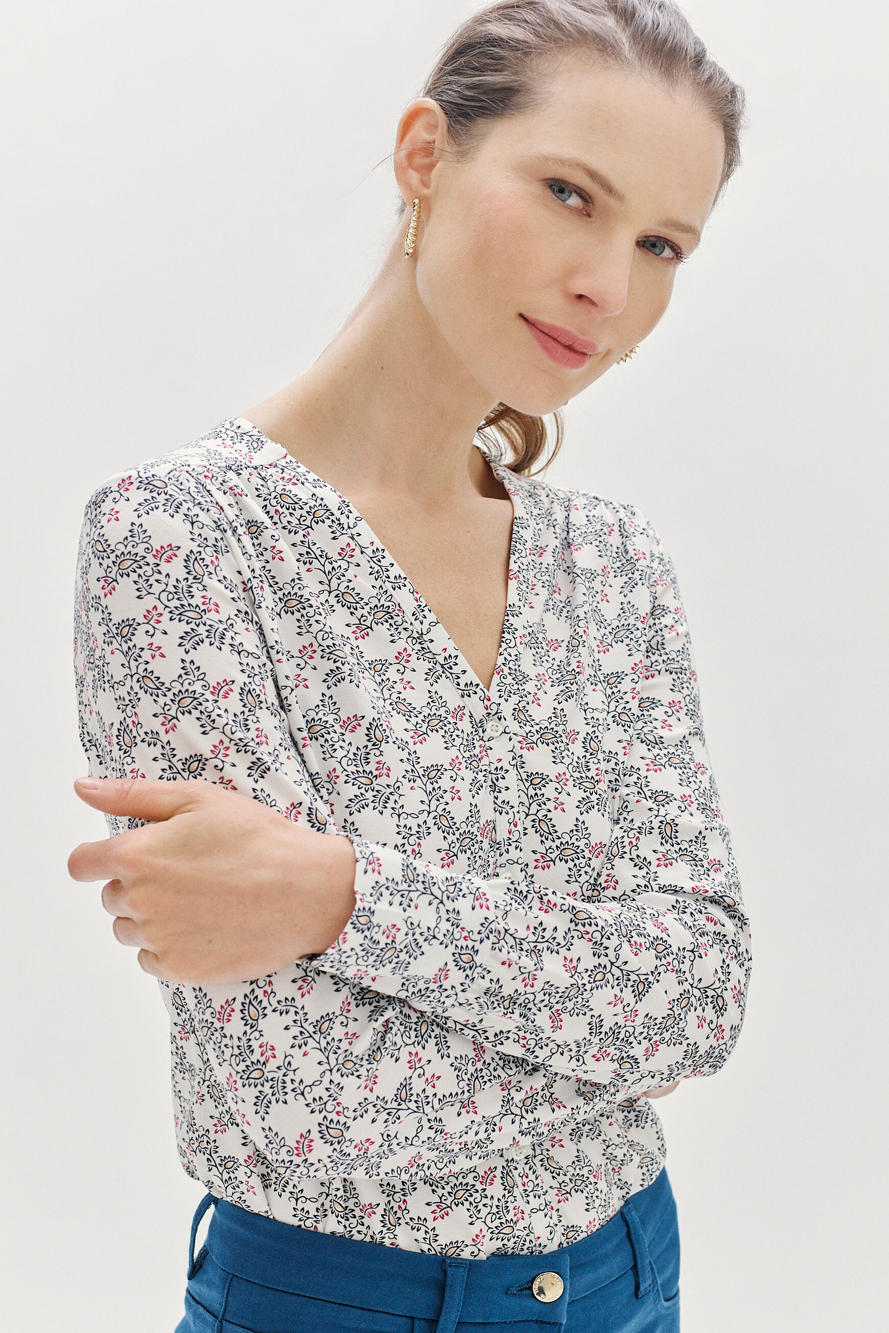 t-shirt zoe arabesque ivoire femme
