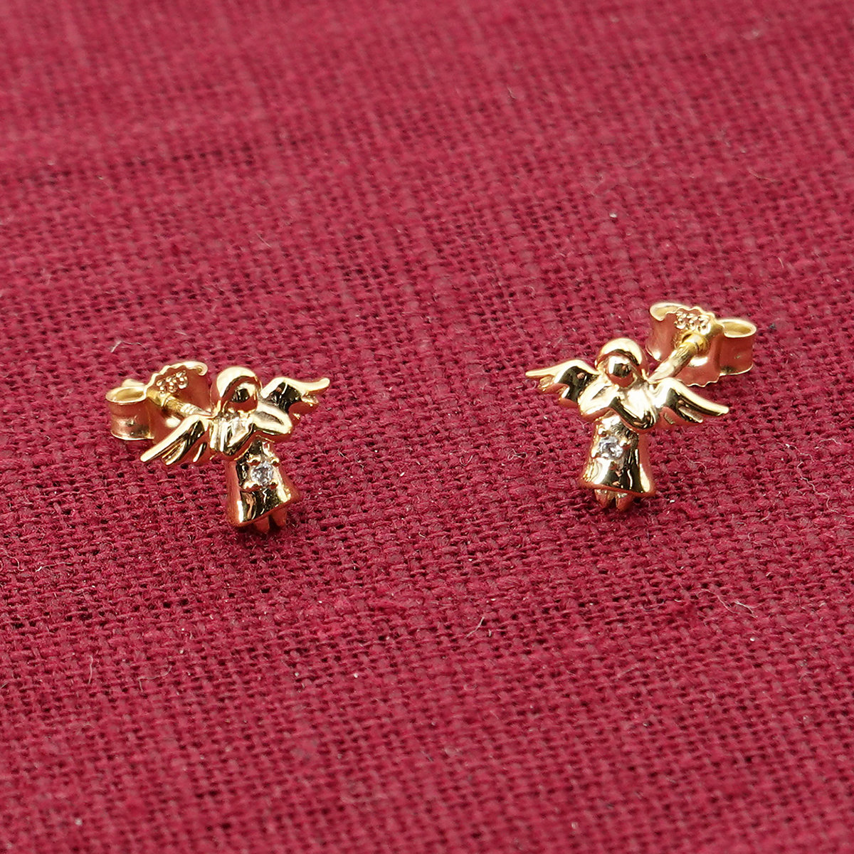 Kinder-Ohrringe Engel Ohrstecker Gold 333/8K mit Zirkonia Ohrstecker