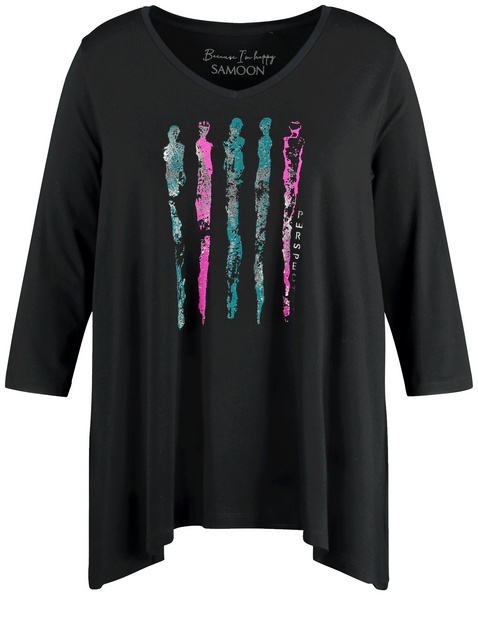 Ausgestelltes 3/4 Arm Shirt mit Frontprint