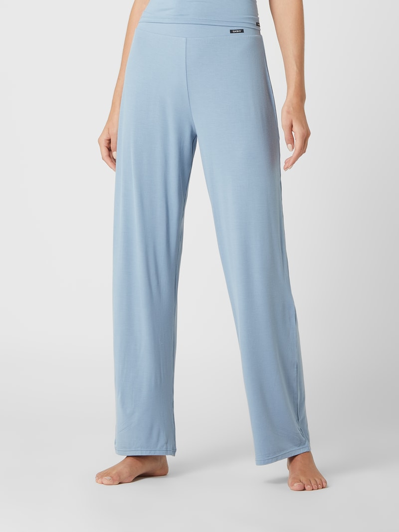 Pyjama-Hose aus Viskose-Elasthan-Mix in blau