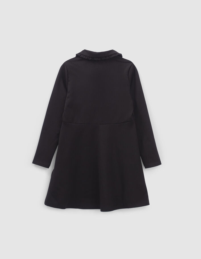 Robe noire maille Milano à maxi col fille