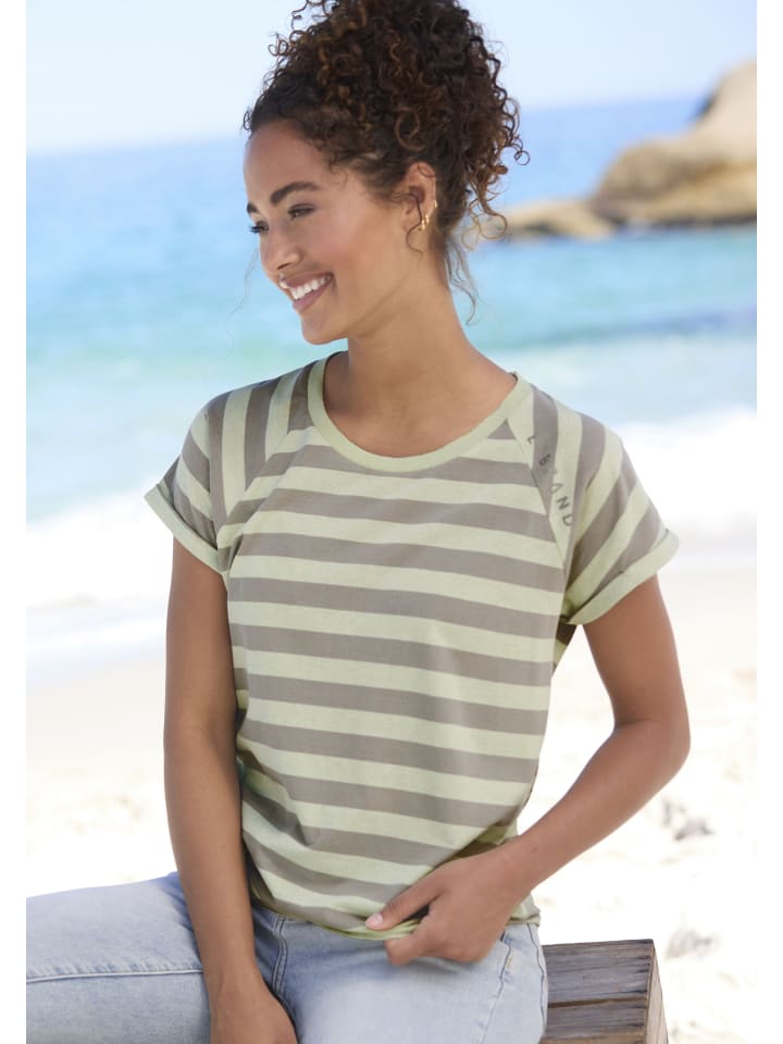 ELBSAND T-Shirt in pastellgrün-grau günstig kaufen