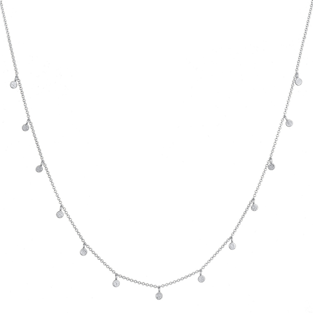Elli Elli Collier Femmes Plaquette Basique Mat en Argent Sterling 925 Bijoux