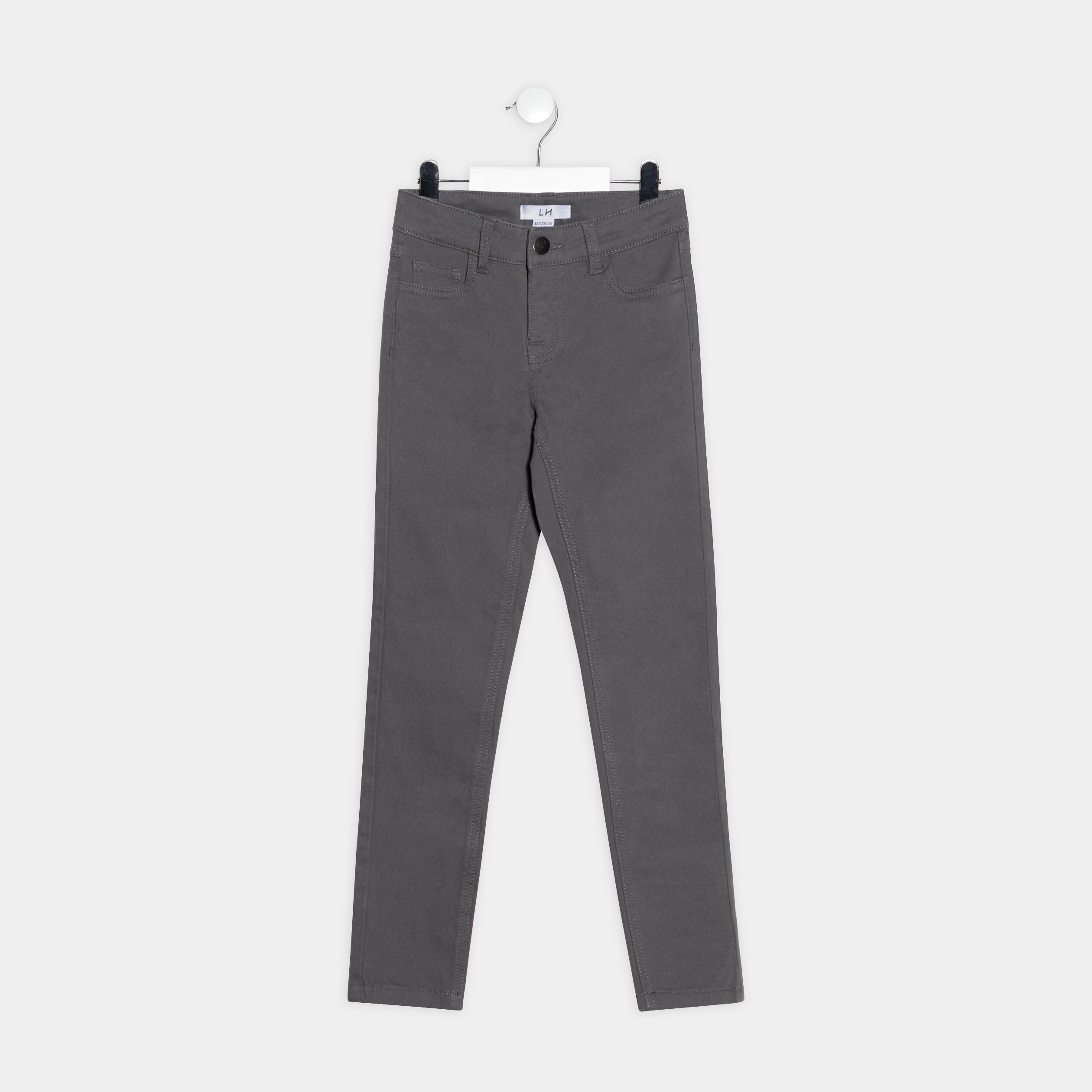 Pantalon slim taille ajustable gris foncé fille | La Halle