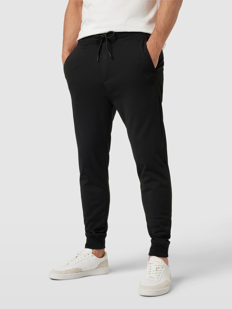Sweatpants mit elastischem Bund in schwarz