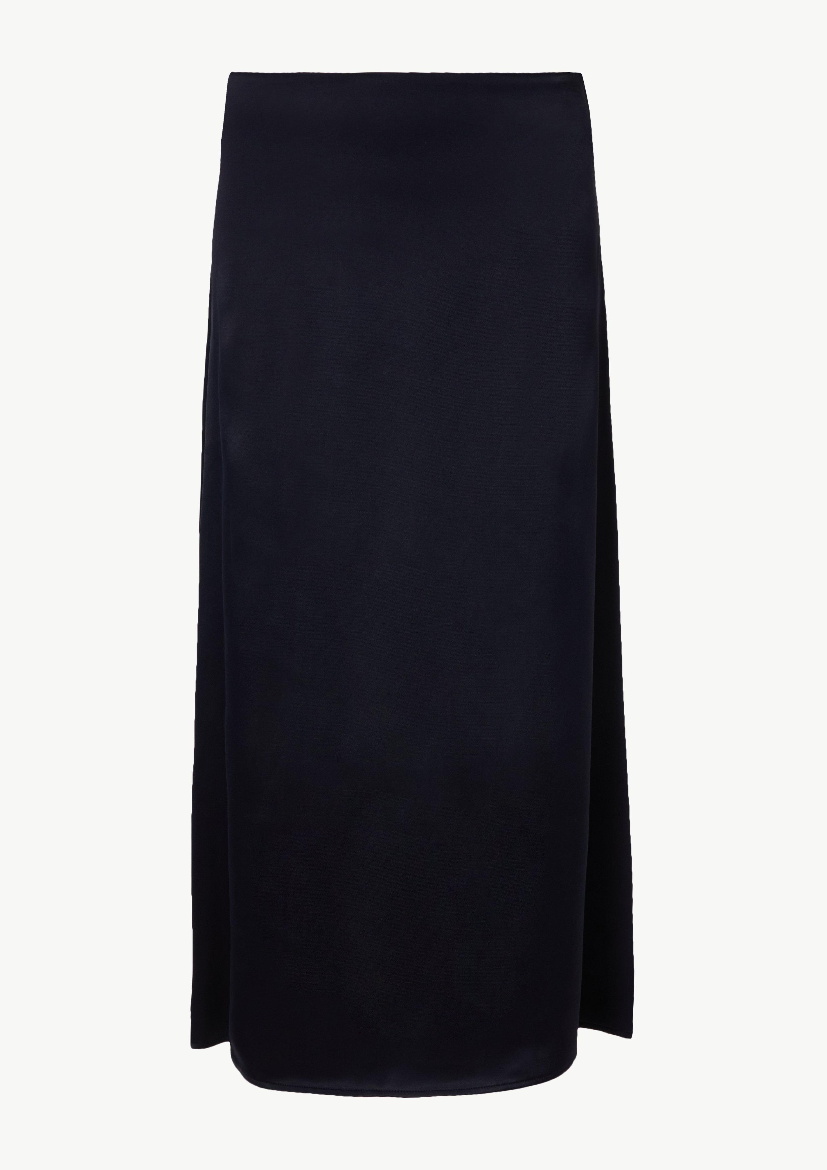 Midi-Rock aus Satin - navy