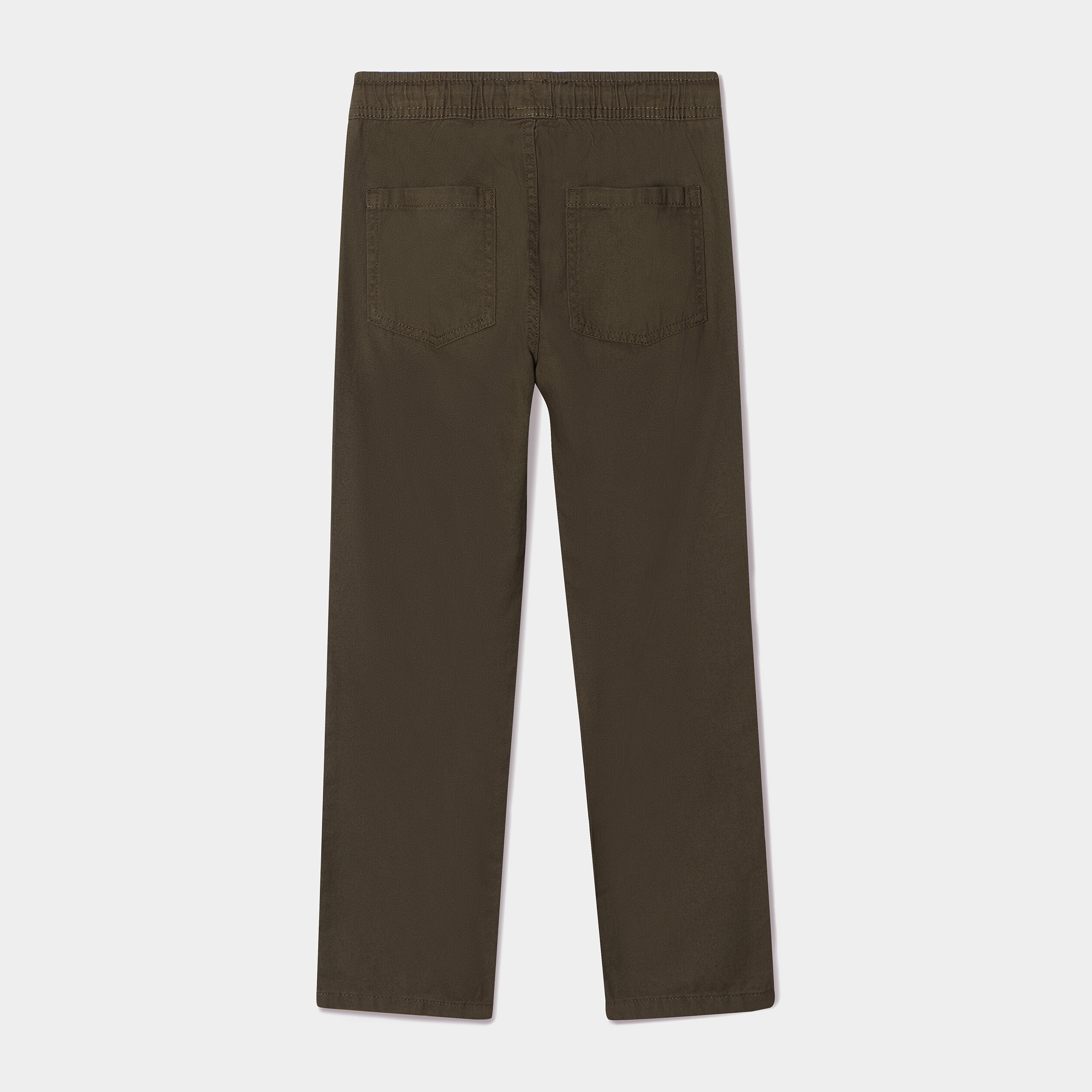 Pantalon jogger taille à coulisse coton vert kaki garçon | La Halle