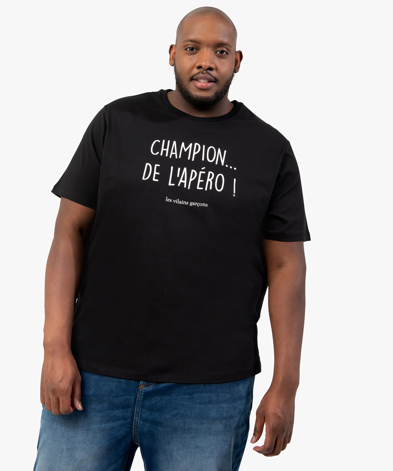 Tee-shirt homme à message Gémo X Les vilains Garçons noir | GEMO