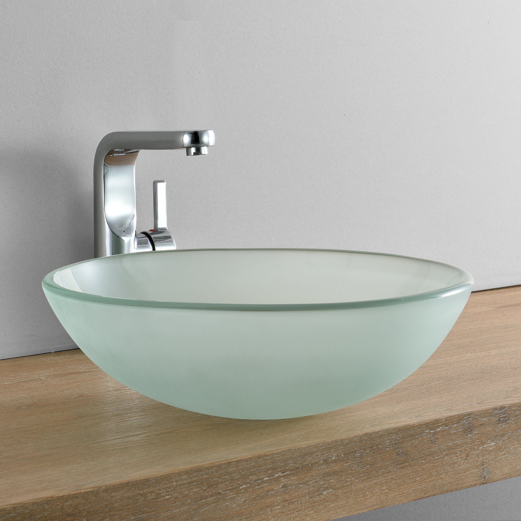 neu.haus Waschbecken, Jarvis Glas Aufsatzwaschbecken rund matt
