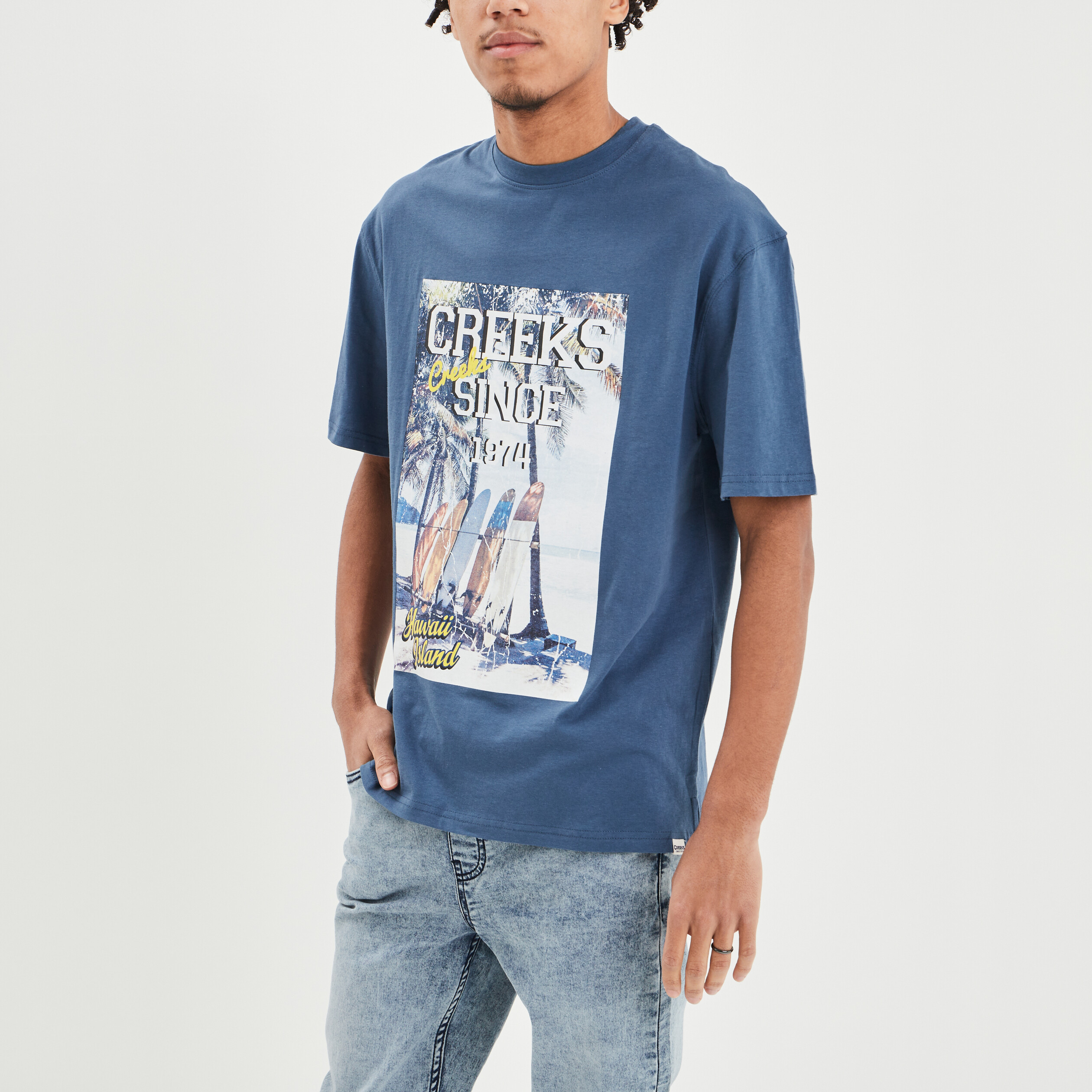 T-shirt manches courtes Creeks bleu foncé homme | La Halle