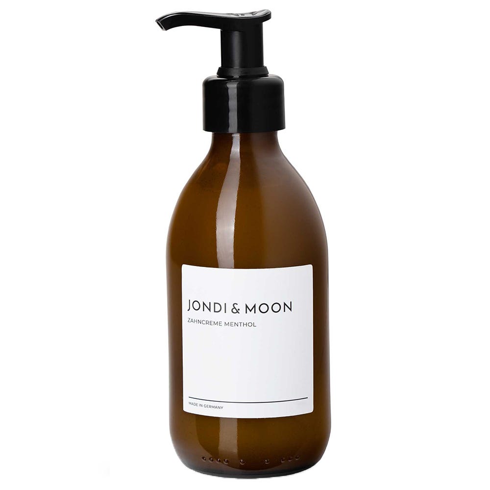 Jondi&Moon Zahncreme Menthol Glasflasche 250 ml