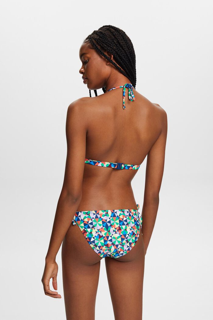 Recycelt: Neckholder-Top wattiert mit Allover-Print