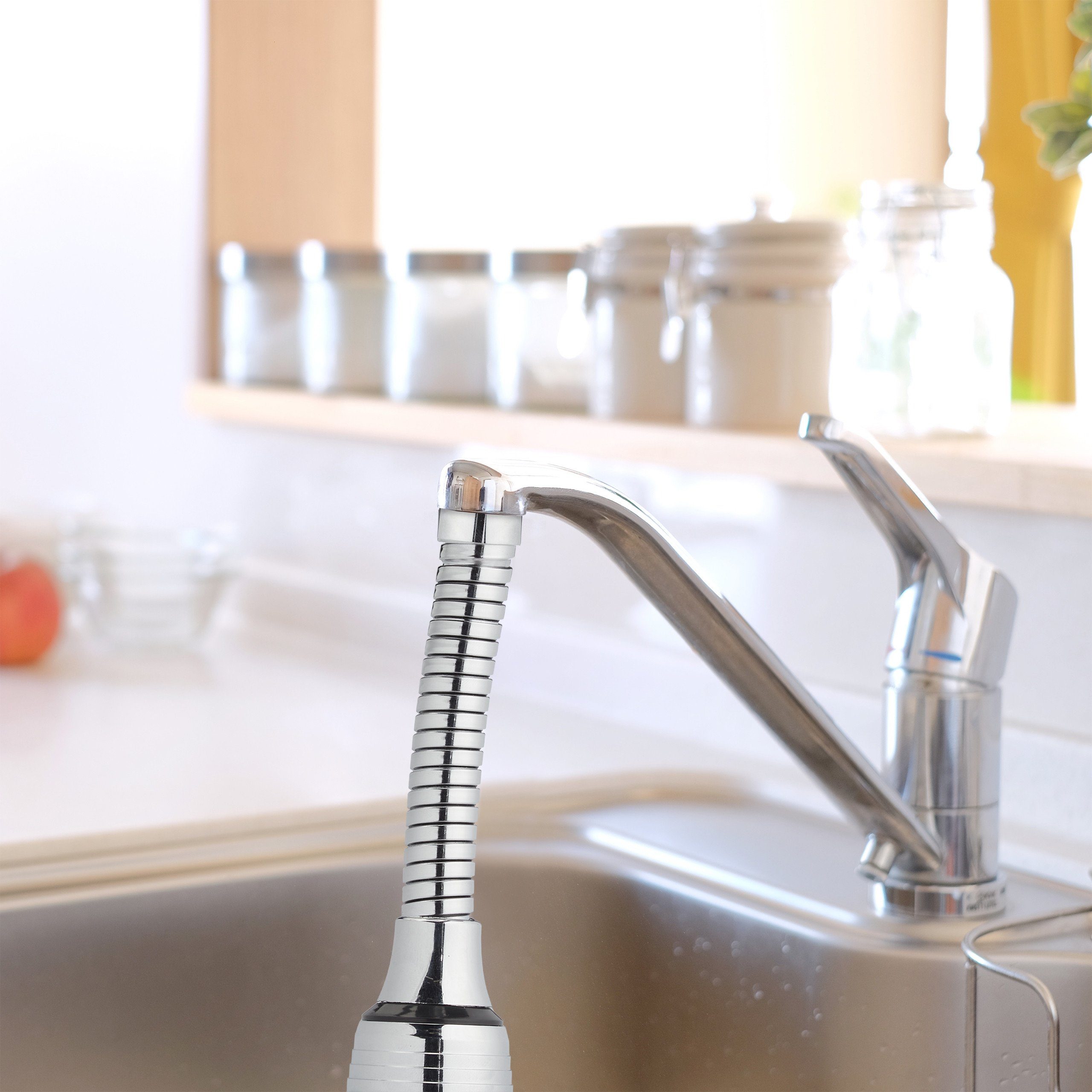 relaxdays Waschbeckenbrause Wasserhahn Verlängerung 2 Strahlarten