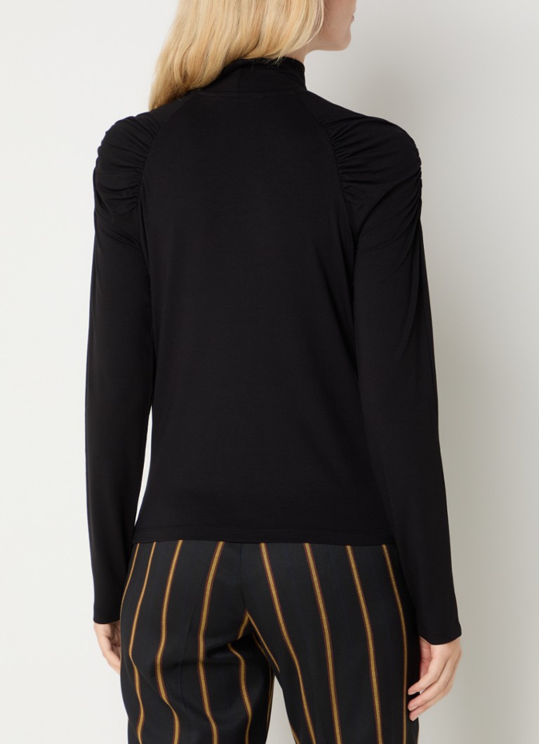 LKBennett Lacey top with turtleneck and puff sleeves