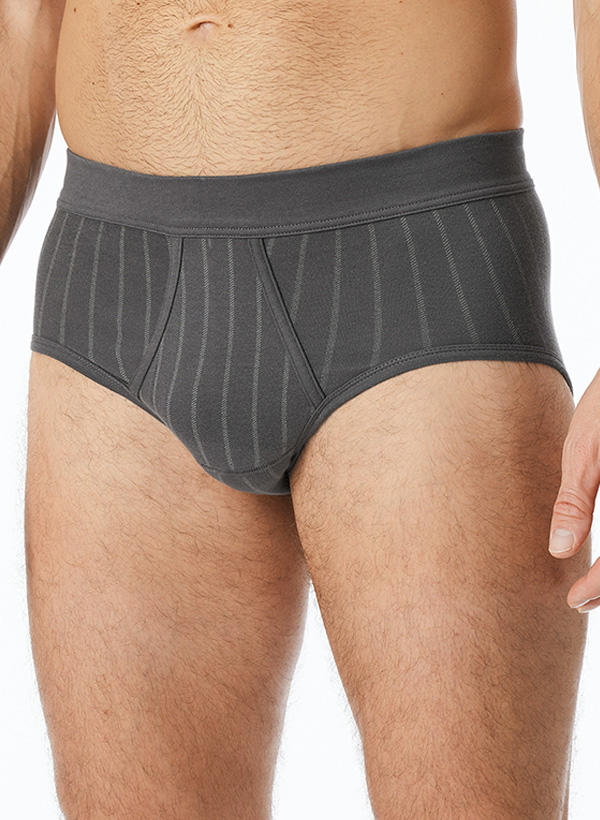 Schiesser, Slip, Bio Baumwoll-Stretch, anthra gestreift