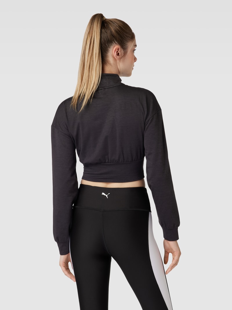 Sweatshirt mit Stehkragen Modell 'FASHION' in schwarz