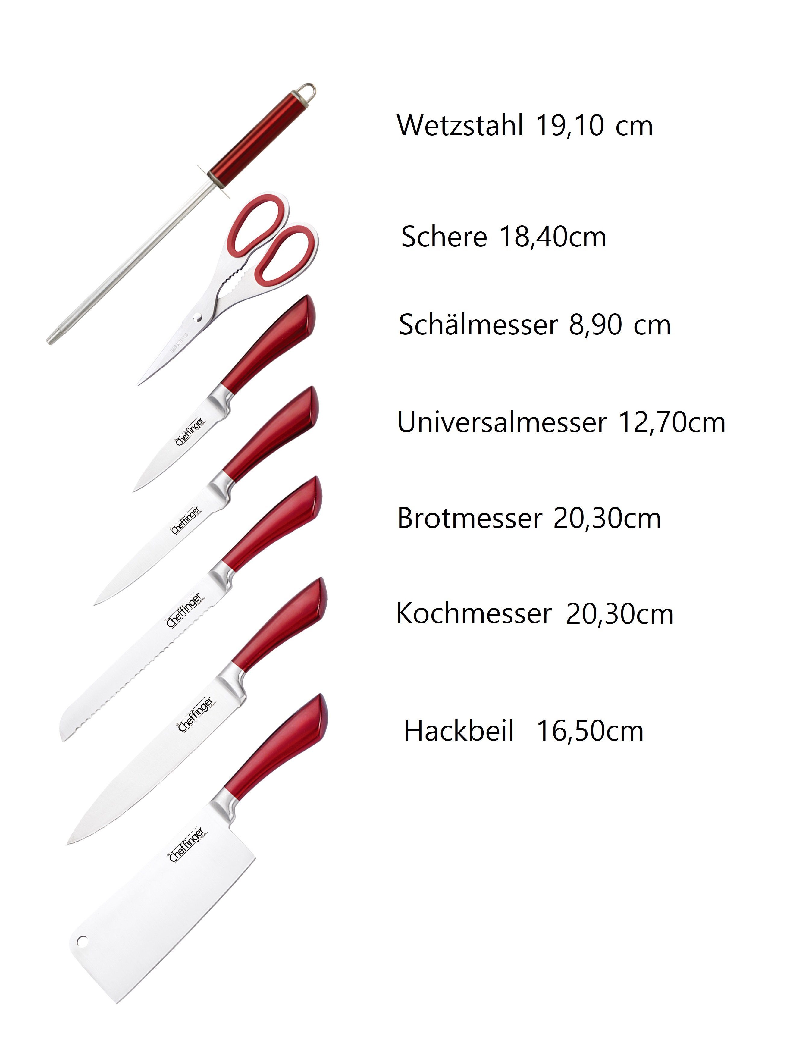Cheffinger Messer-Set 8-teiliges Profi Messer-Set Messerblock sehr hochwertig