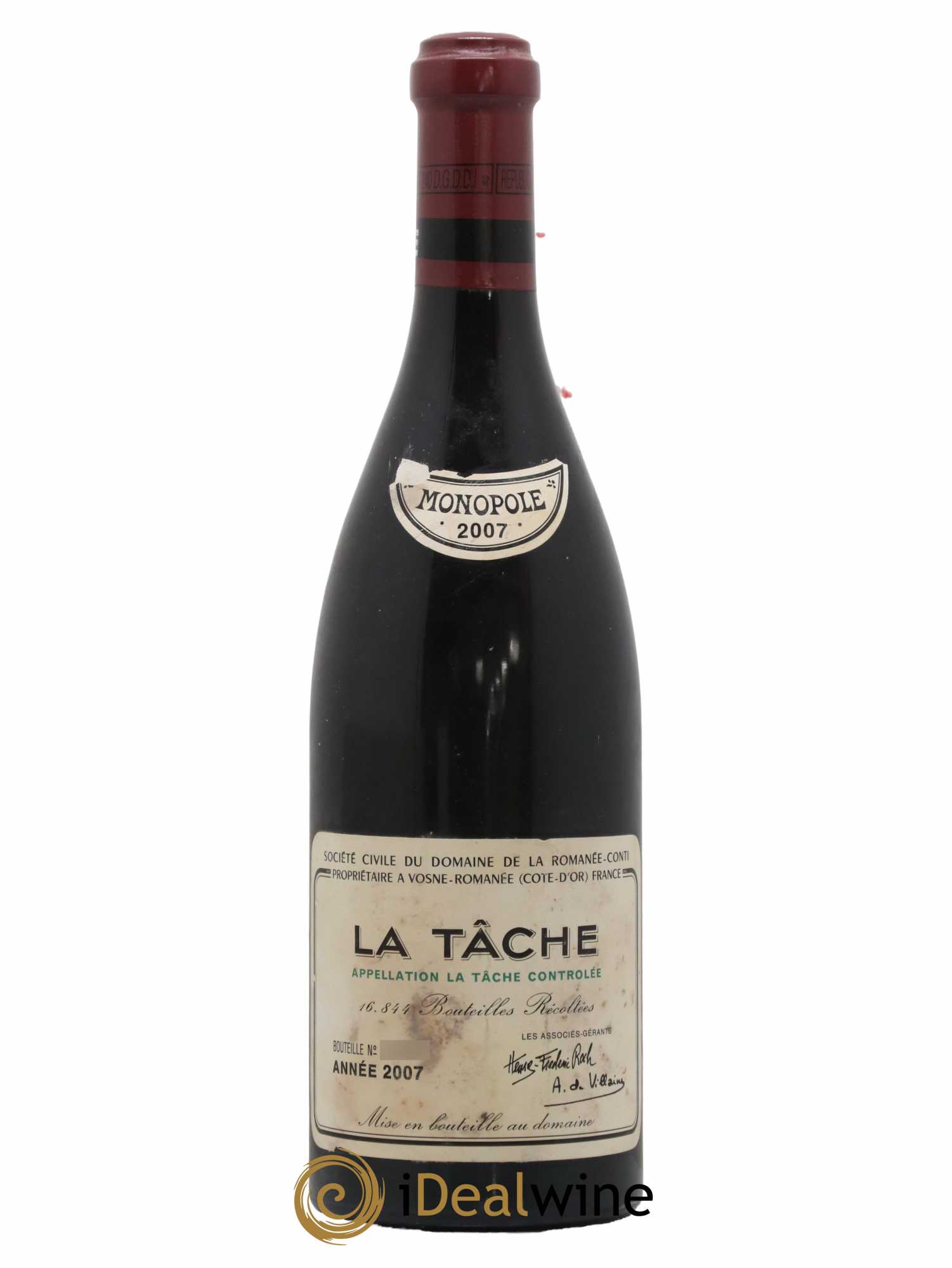 La Tâche Grand Cru Domaine de la Romanée-Conti  2007 - Lot de 1 Bouteille