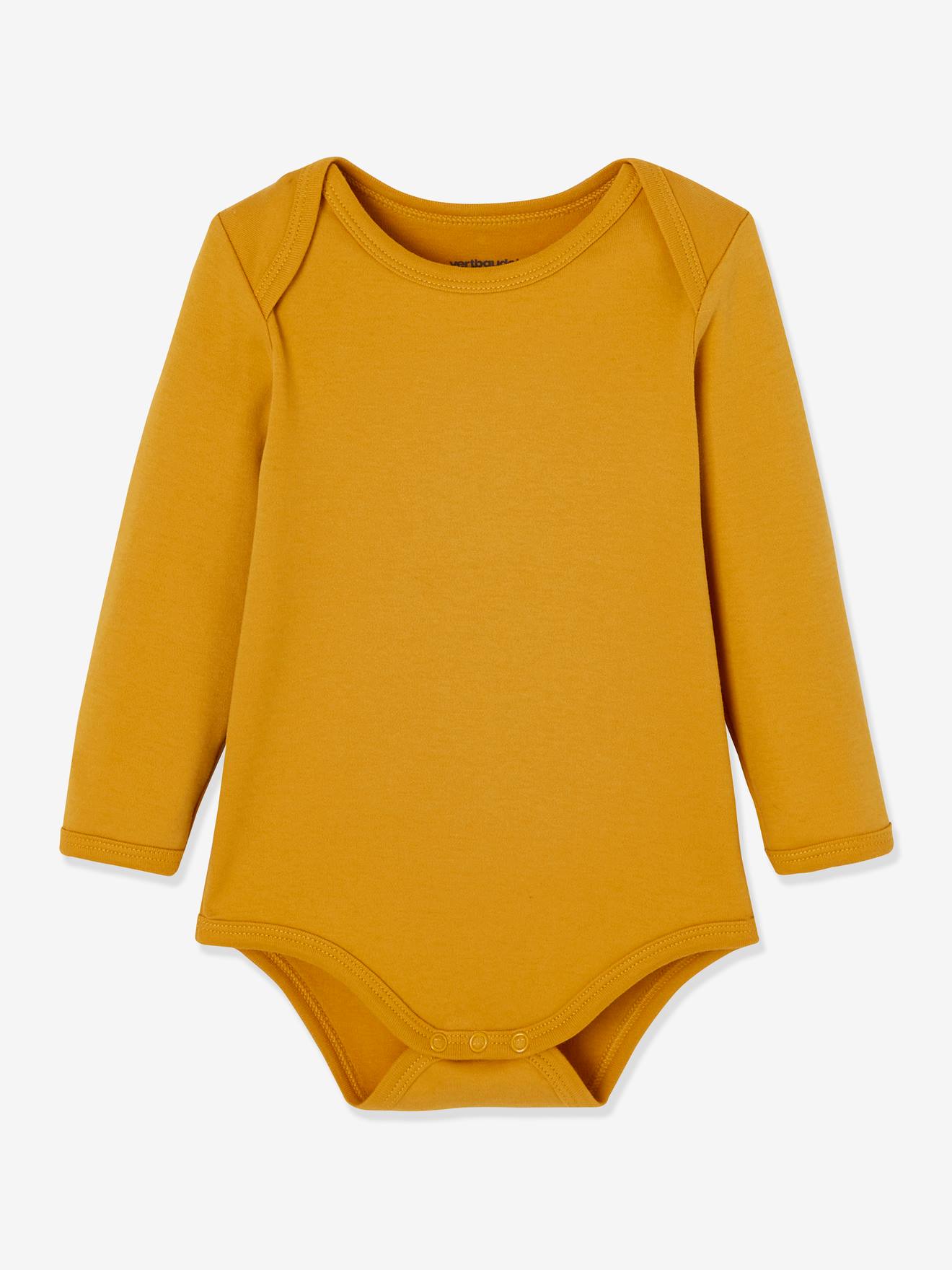 Lot de 7 bodies manches longues ouverture US bébé BASICS lot vert grisé