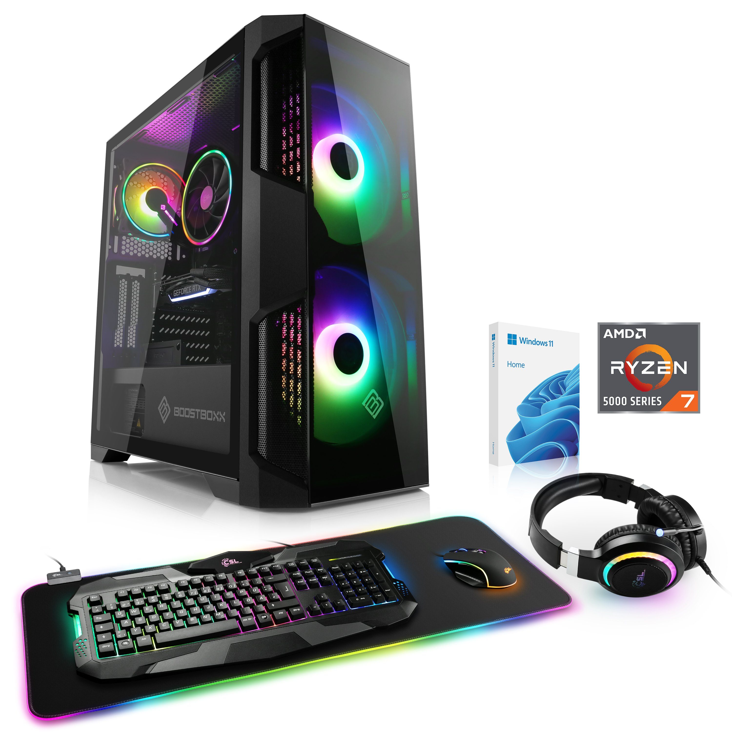 CSL Sprint L8140 Gaming-PC (AMD Ryzen 7 5700X, GeForce RTX 4070, 16 GB RAM, 1000 GB SSD, Luftkühlung)