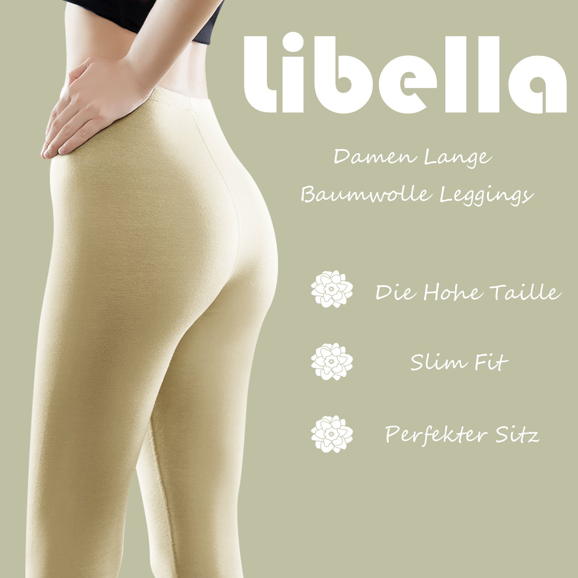 Libella Leggings 4108 (1er-Pack) Damen Leggings bunt mit Hohe Taille Slim Fit