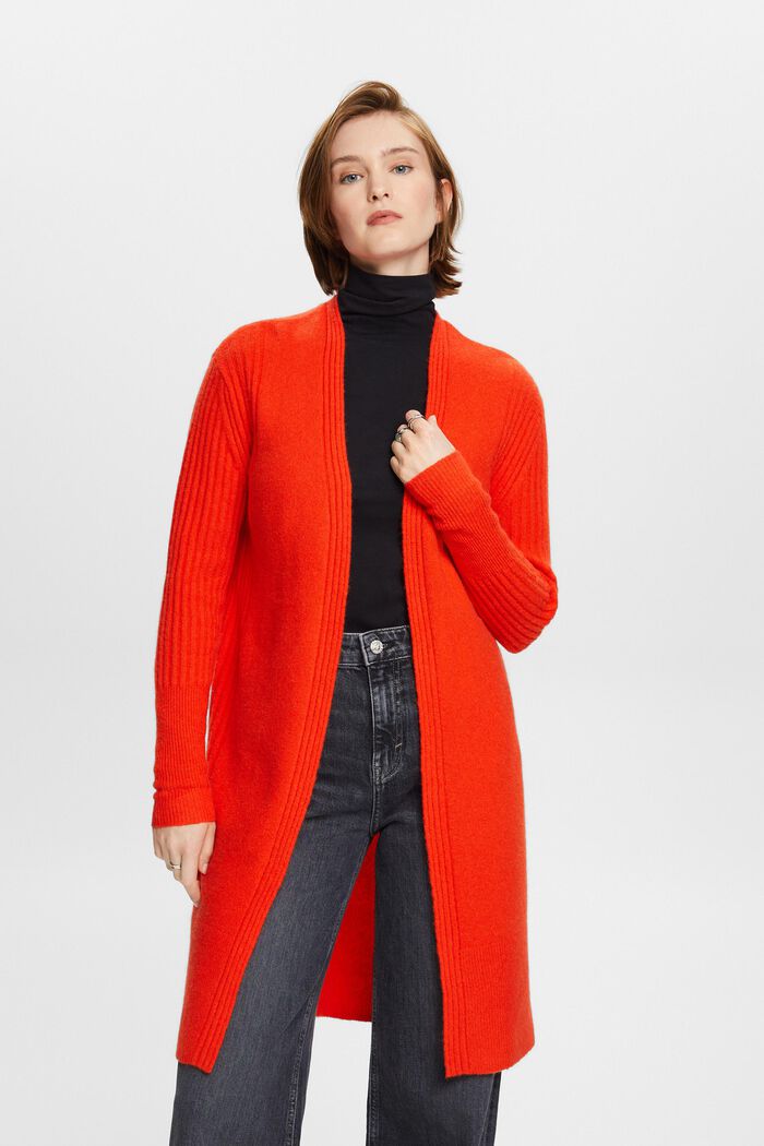 Langer Wollmix-Cardigan