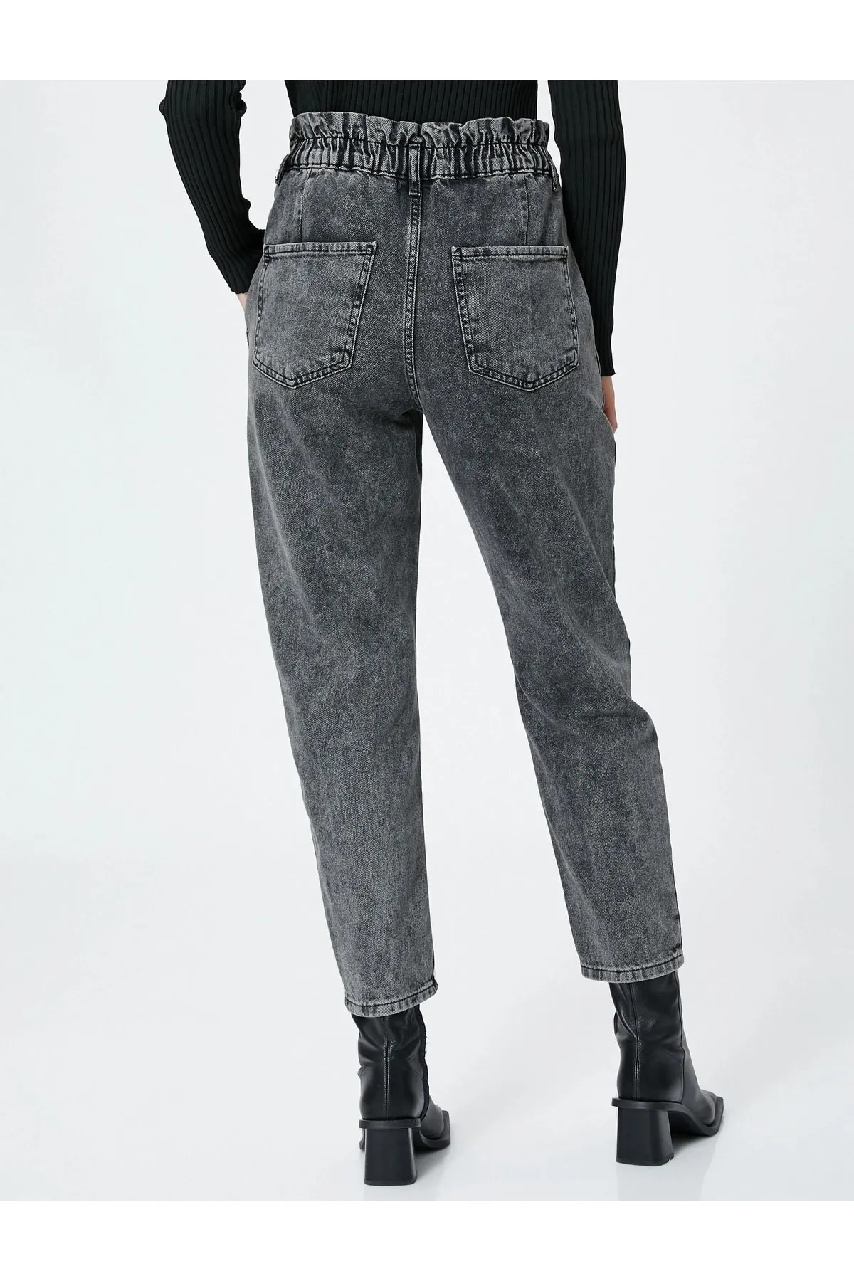 Koton  Jeans mit elastischem Bund, hohe Taille – Baggy-Jeans