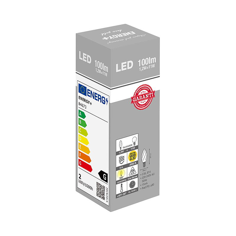 Energy Lyspære LED 100 lm Crystal gold mignon E14 C35