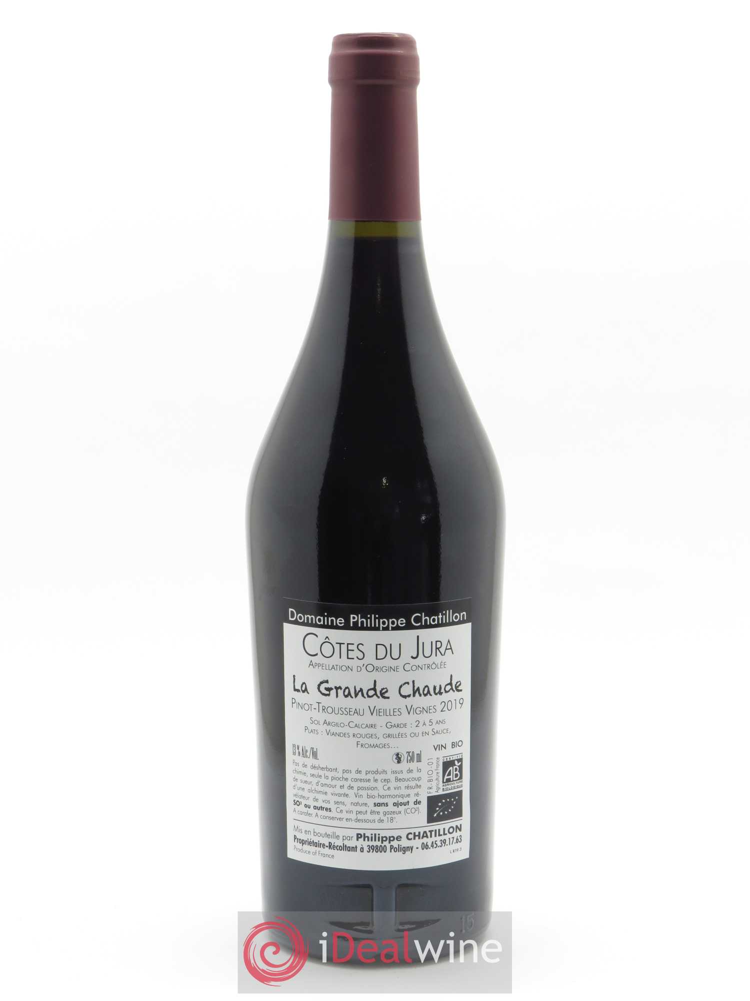 Côtes du Jura La Grande Chaude Philippe Chatillon  2019 - Lot de 1 Bouteille