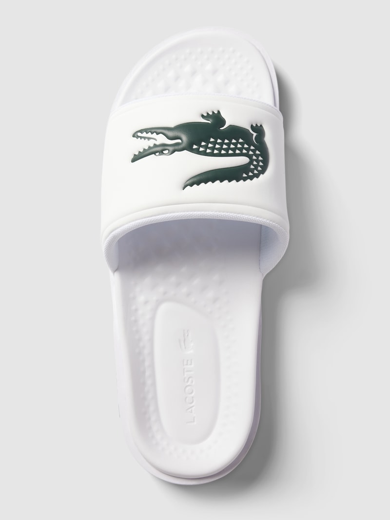 Slides mit Label-Applikation Modell 'Croco Dualiste' in weiß