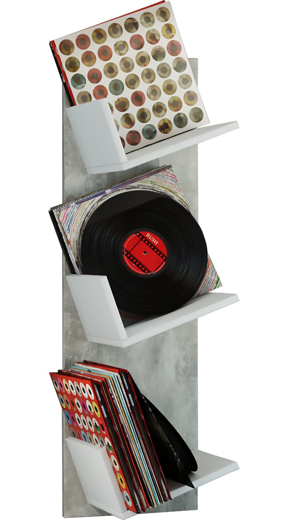 VCM CD-Regal Holz Bücher Schallplatten LP Hänge Wandregal Sulda, 1-tlg.