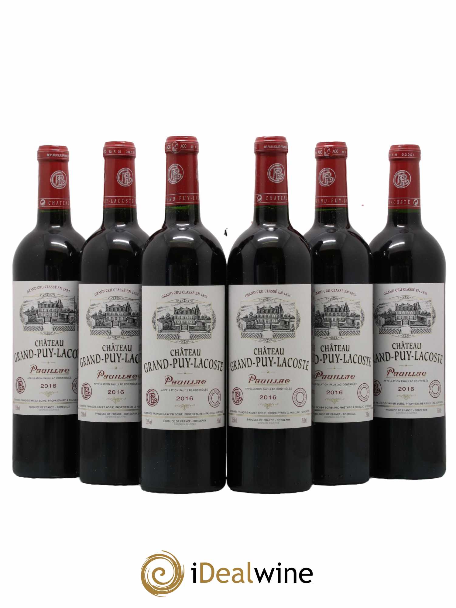 Château Grand Puy Lacoste 5ème Grand Cru Classé  2016 - Lot de 6 Bouteilles