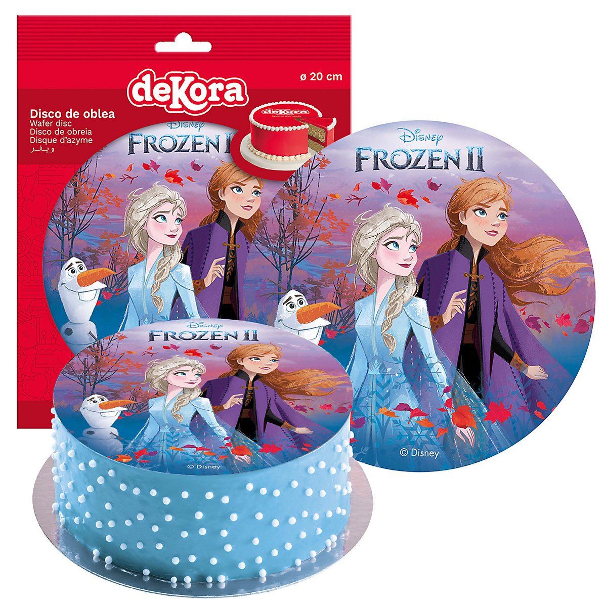 Essbare Tortenaufleger   Frozen II Elsa, Anna, Olaf 20cm