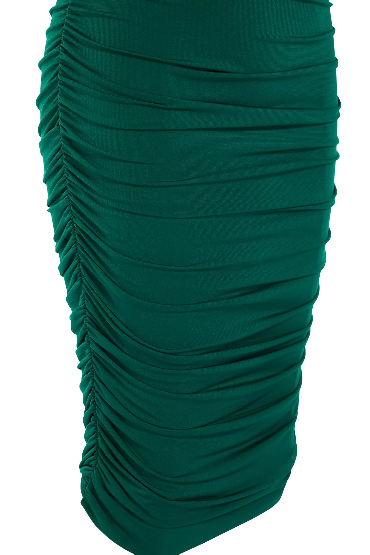 Trendyol Collection  Smaragdgrünes, drapiertes, detailliertes Abendkleid TPRSS22EL3034