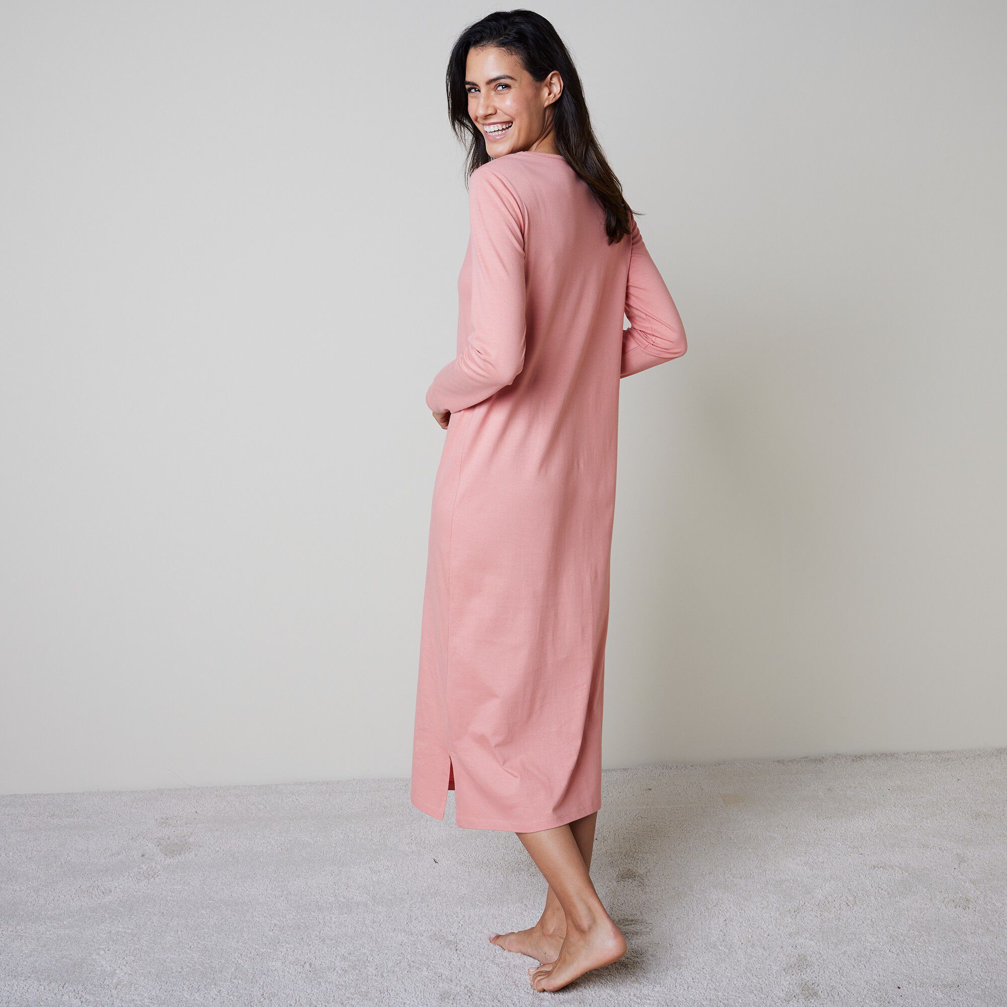 Chemise de nuit manches longues coton imprimé 