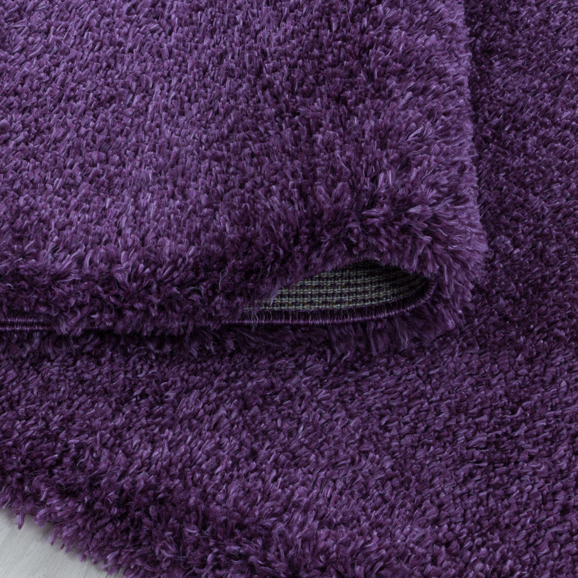 Hochflor-Teppich Teppich Hochflorteppich Langflorteppich Uni kuschelig Wohnzimmer, Miovani, Rechteckig, Höhe: 50 mm