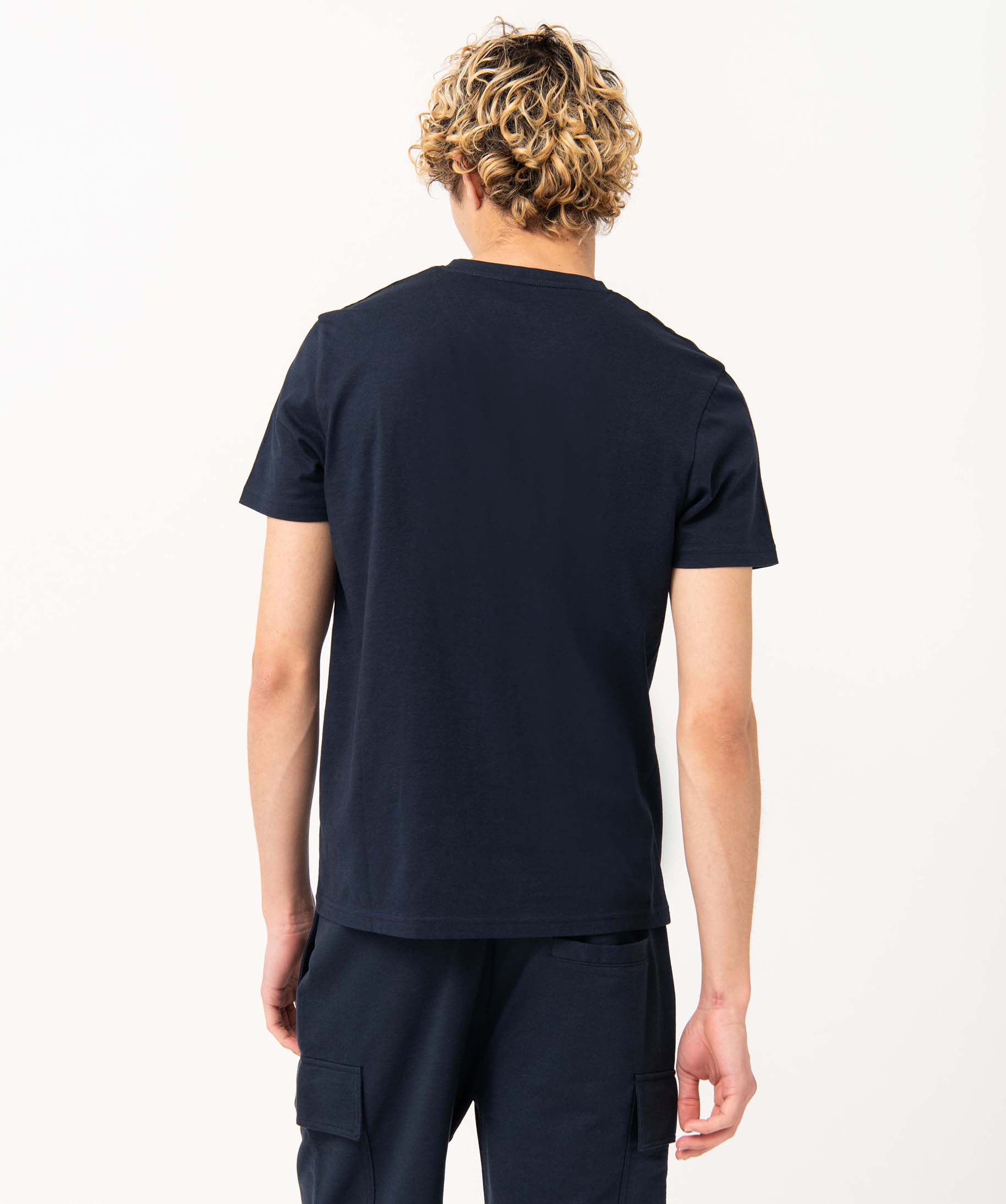 Tee-shirt homme à manches courtes et col V bleu | GEMO