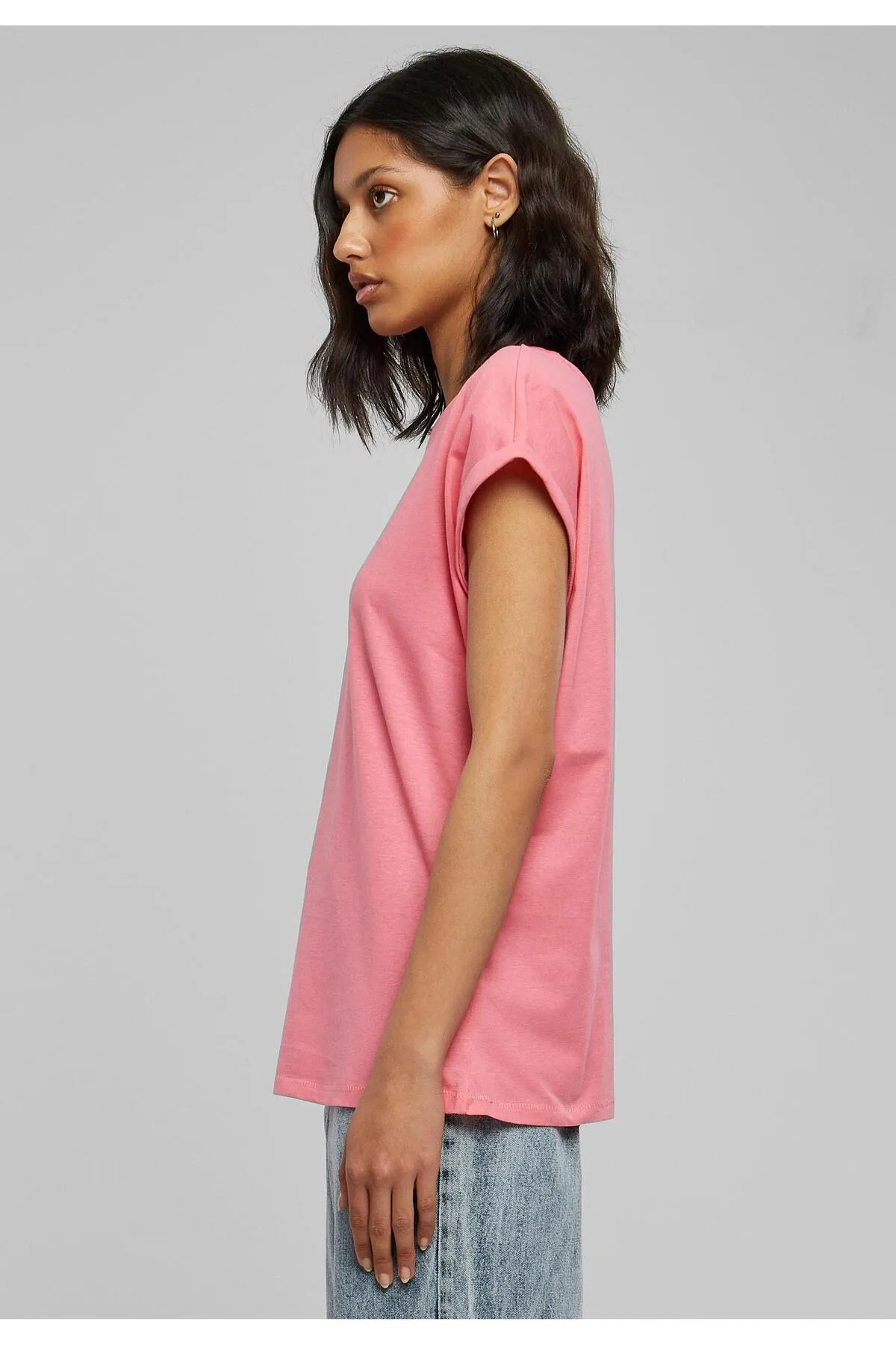 Urban Classics  Damen T-Shirt mit verlängerter Schulterpartie für Damen
