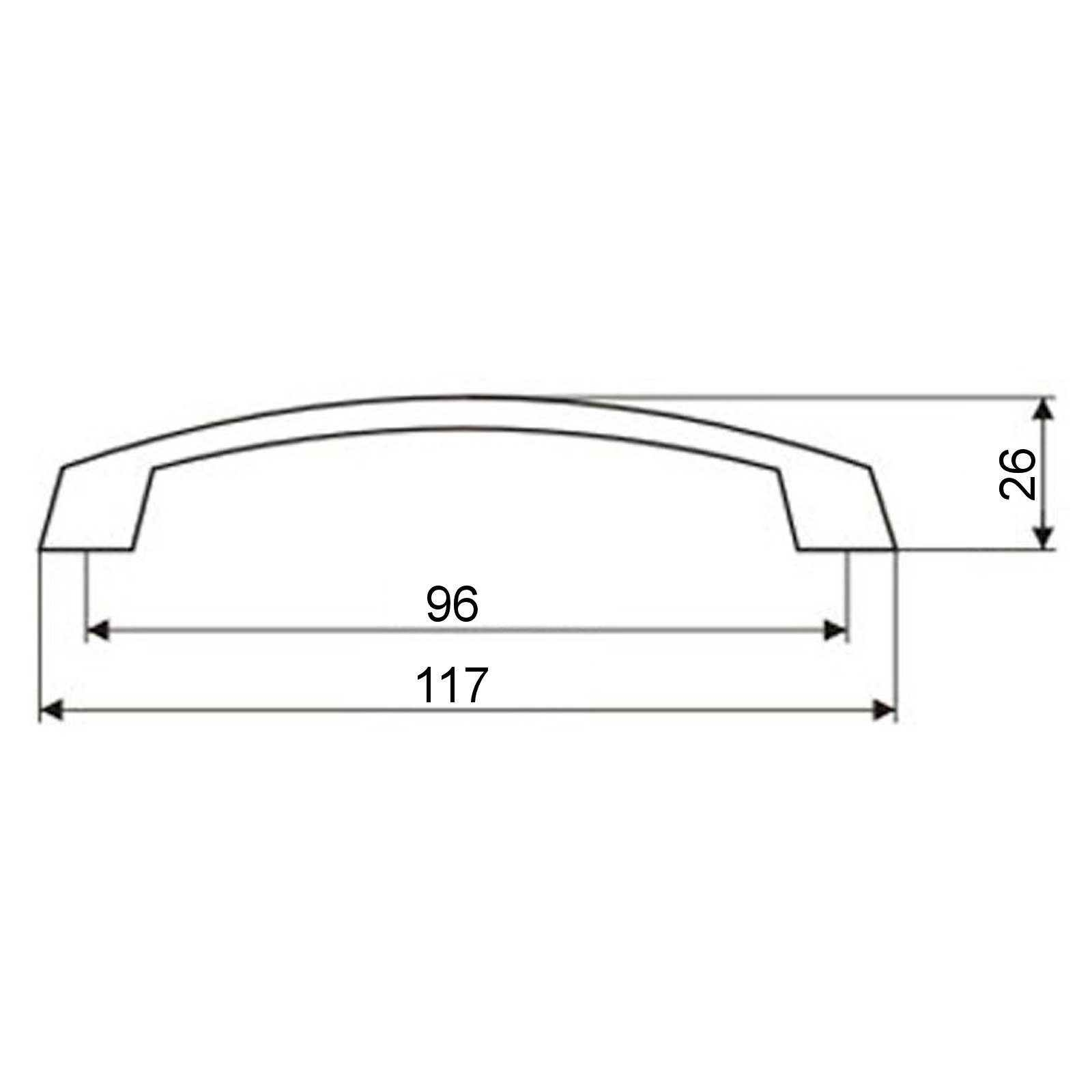 SO-TECH® Möbelgriff Bügelgriff THEA BA 96 - 128 mm - incl. Schrauben, Griff Schrankgriff Schubladengriff - incl. Schrauben