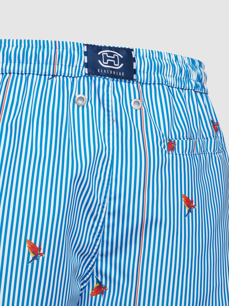 Badehose mit Streifenmuster Modell 'BESPOKE ROXO' in blau