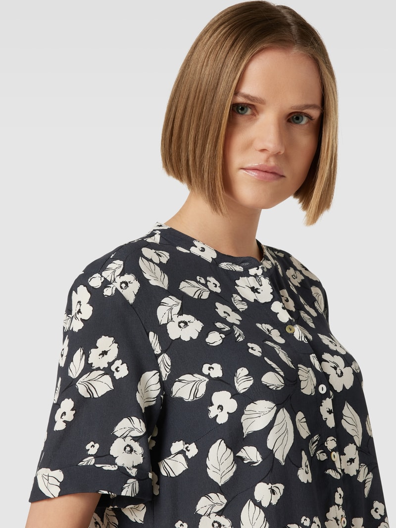 Bluse aus Viskose mit floralem Print in anthrazit