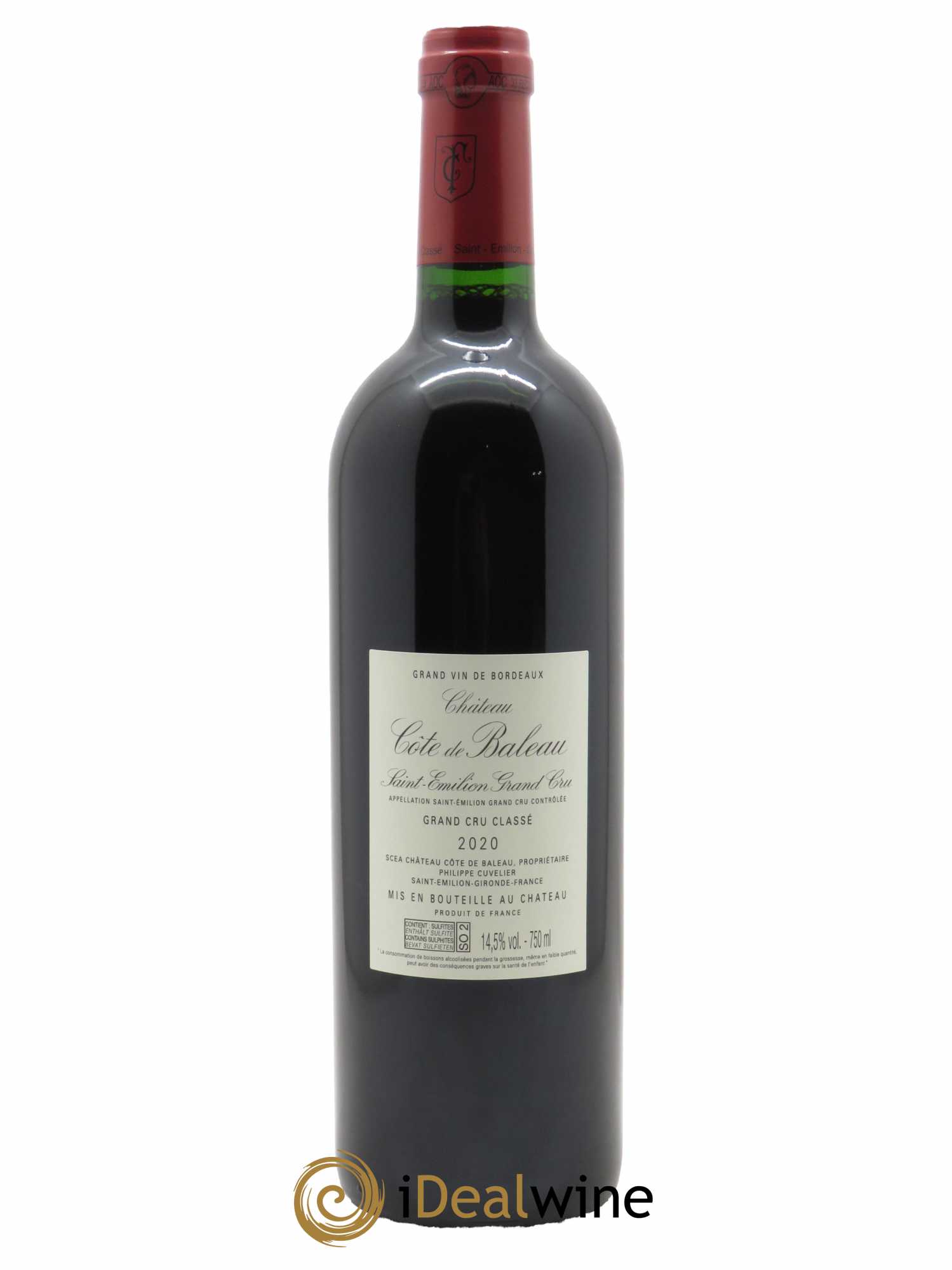 Château Côte de Baleau Grand Cru Classé  2020 - Lot de 1 Bouteille