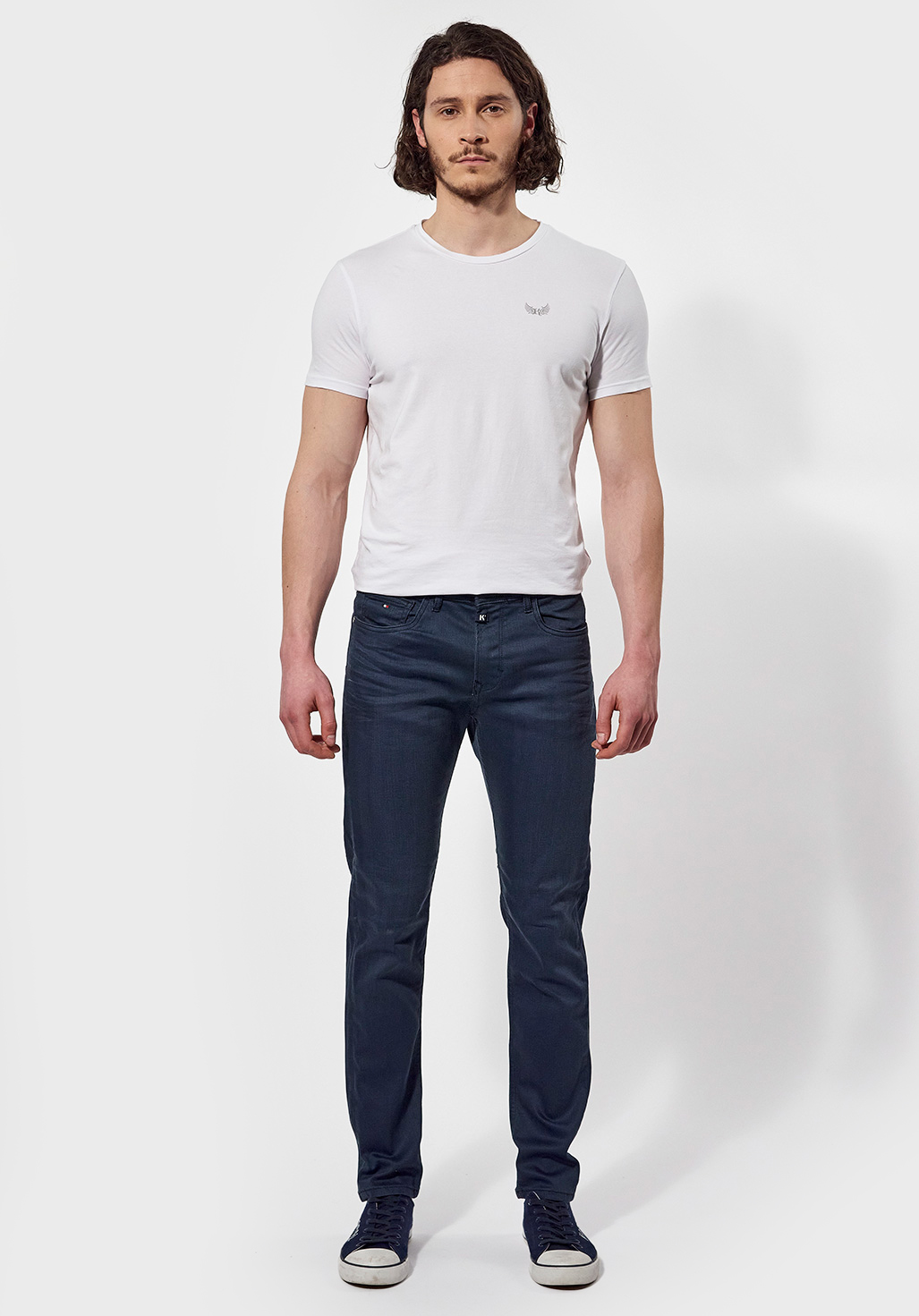 DARKK  Jean slim Homme enduit
