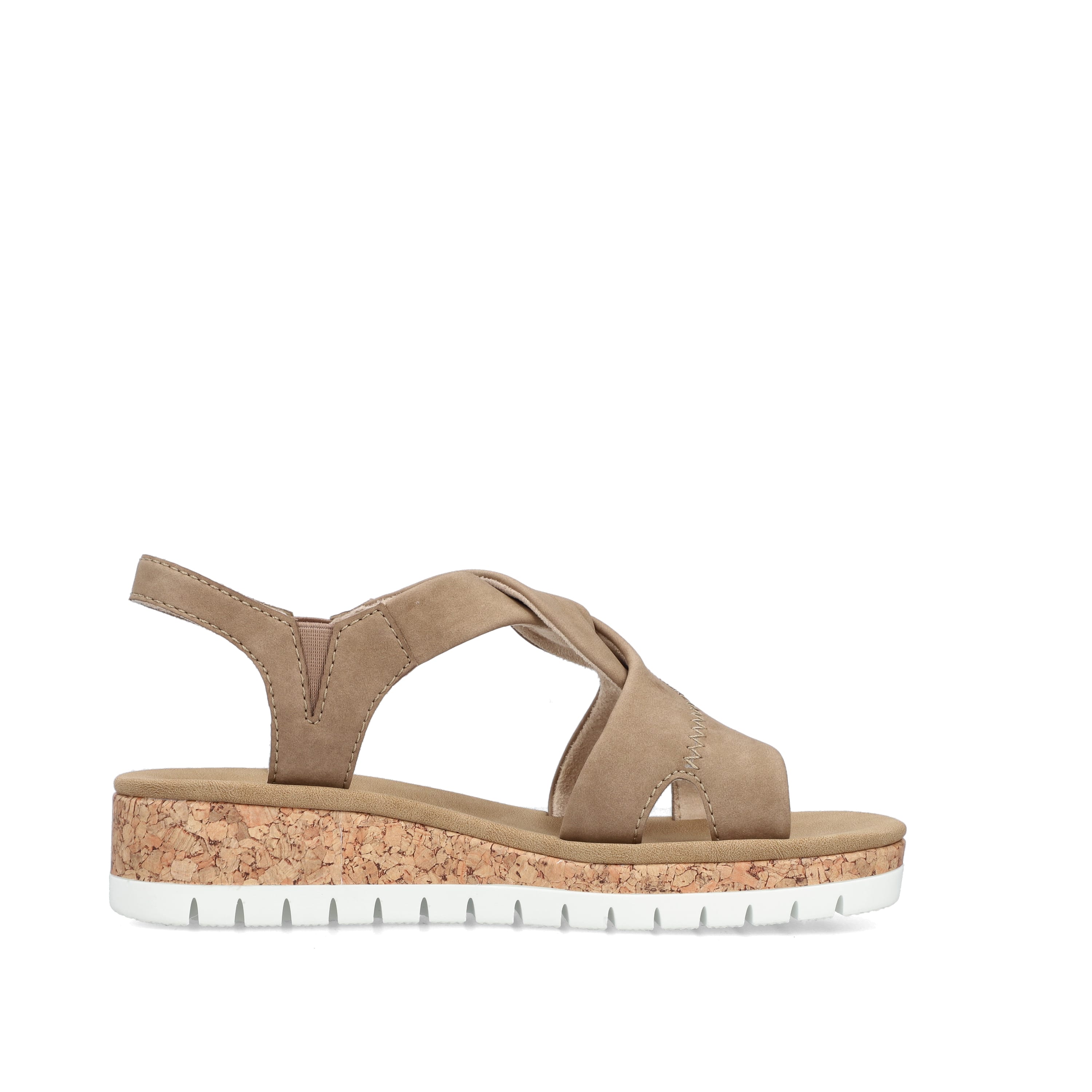 Rieker Damen Keilsandaletten braun-beige