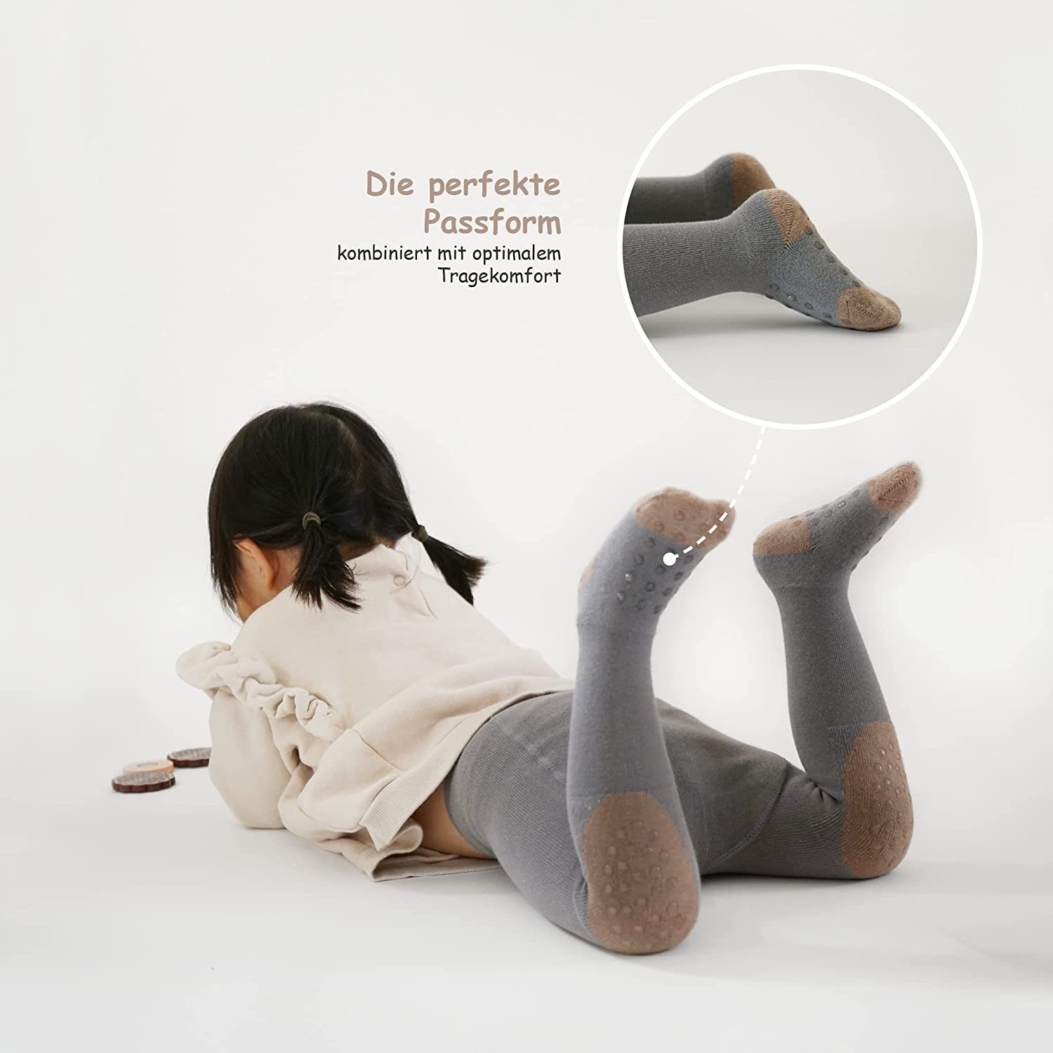 Petinard Label Strumpfhose Winter-Herbst geeignete Krabbelstrumpfhose mit Anti-Rutsch Noppen (2-er Set)