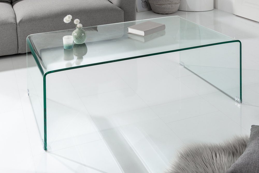 riess-ambiente Couchtisch FANTOME 110cm transparent, Wohnzimmer · Glas · eckig · Modern Design
