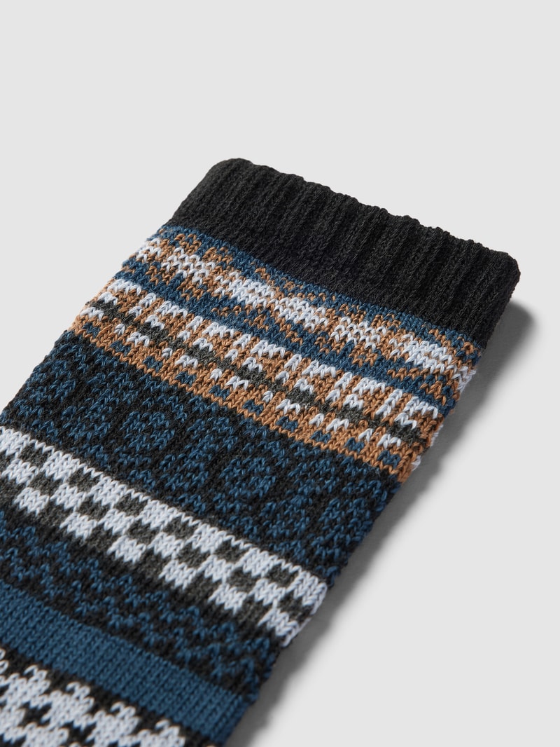 Socken mit Allover-Muster Modell 'Hygge' im 2er-Pack in anthrazit
