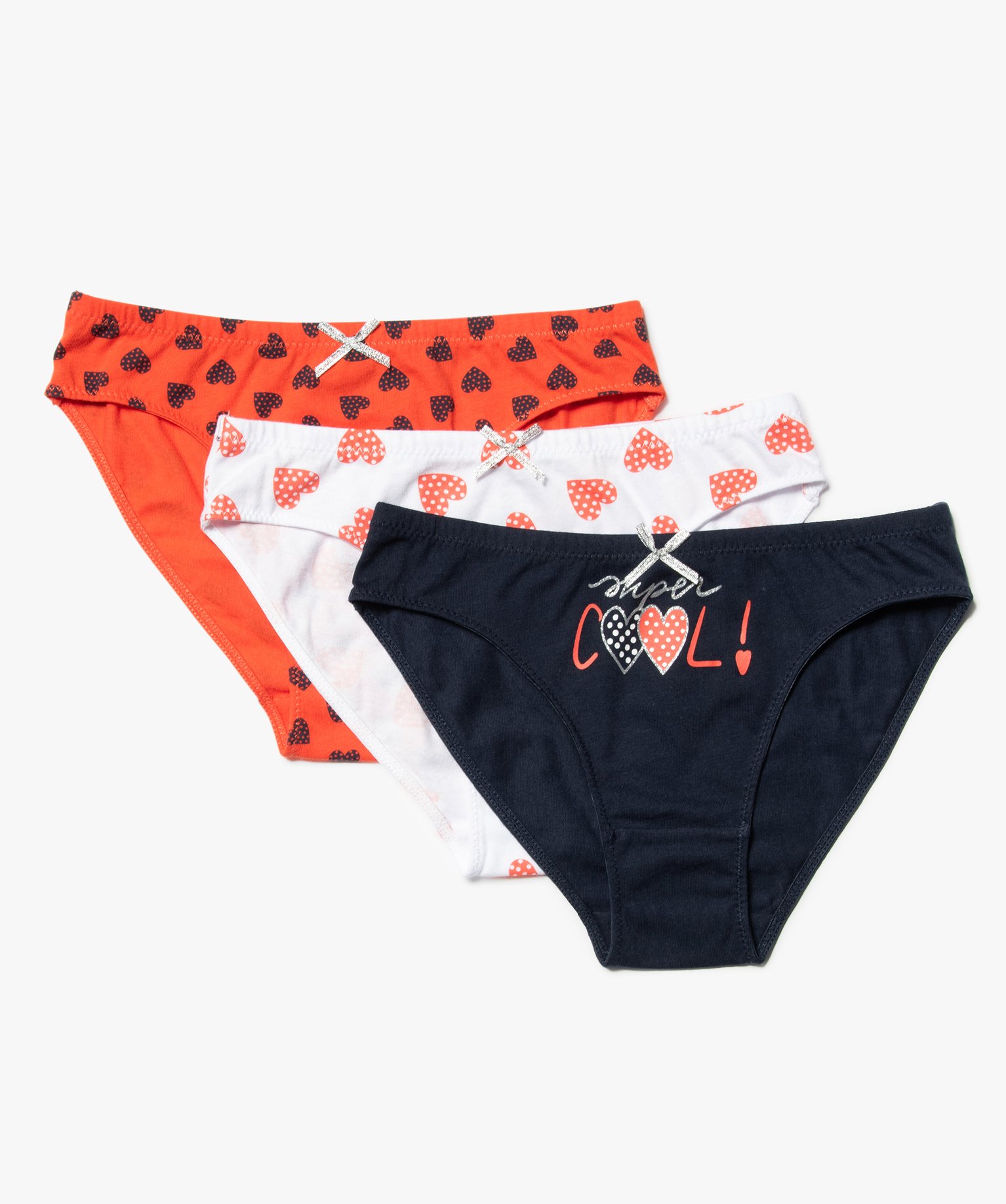 Culottes fille imprimées avec n?ud pailleté (lot de 3) multicolore | GEMO