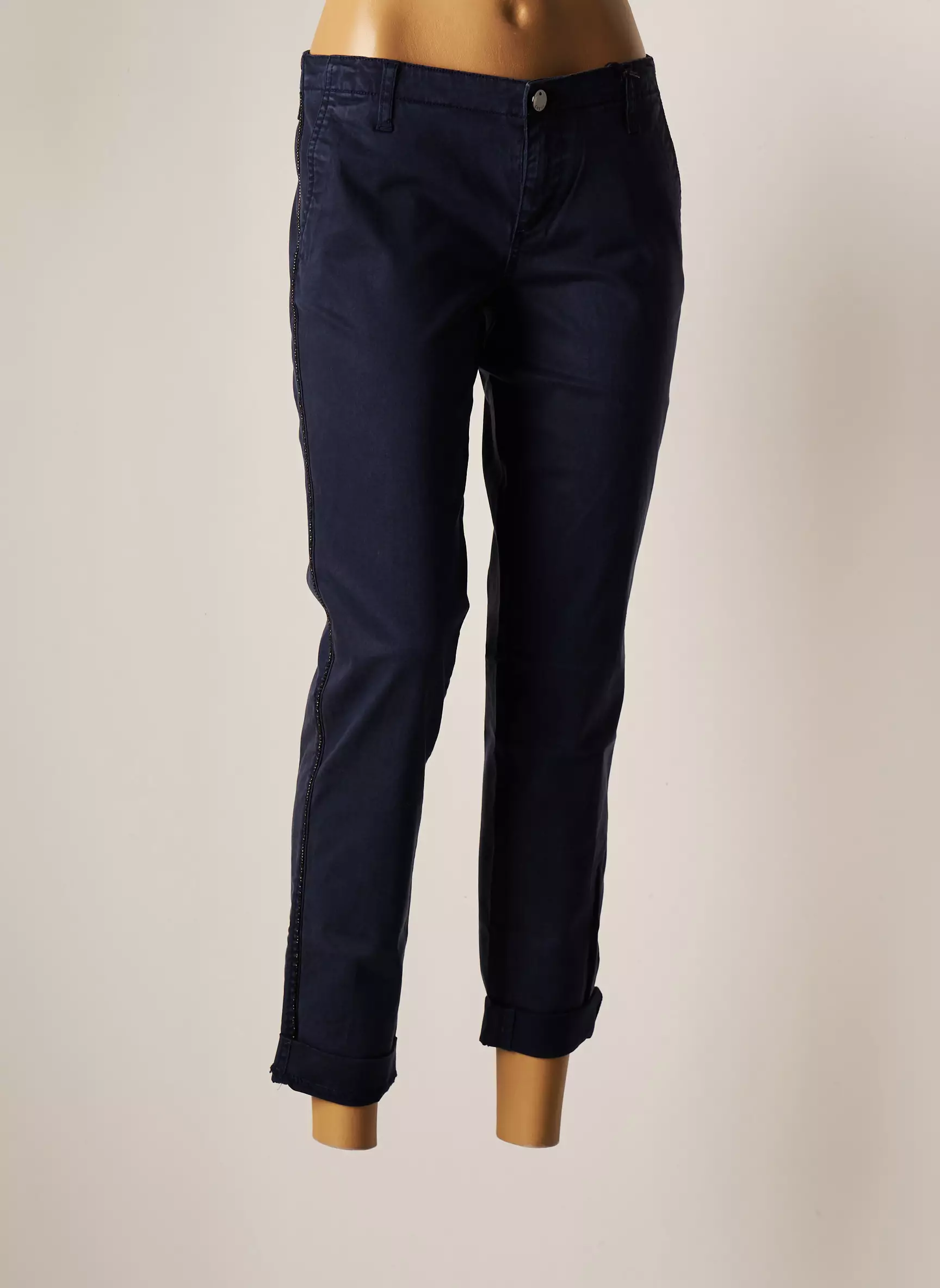 Guess Pantalons Chino Femme couleur bleu